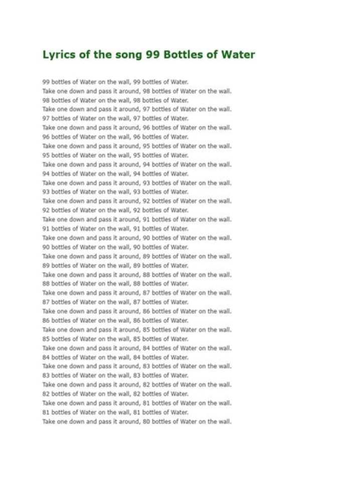 99 bottles lyrics