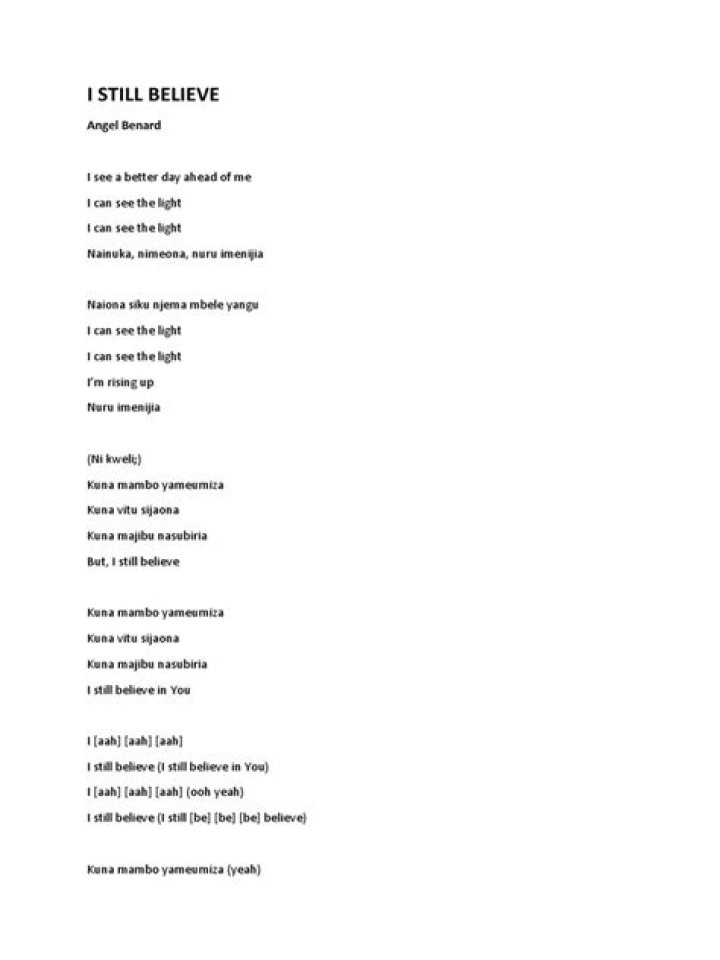 And i still believe lyrics