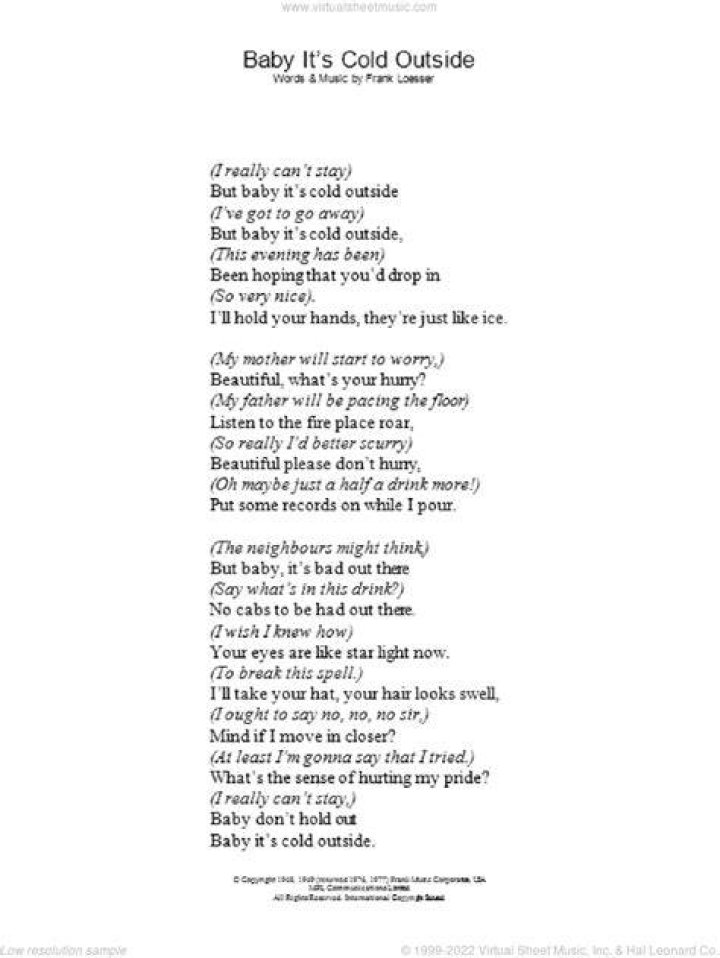 Babe it’s cold outside lyrics