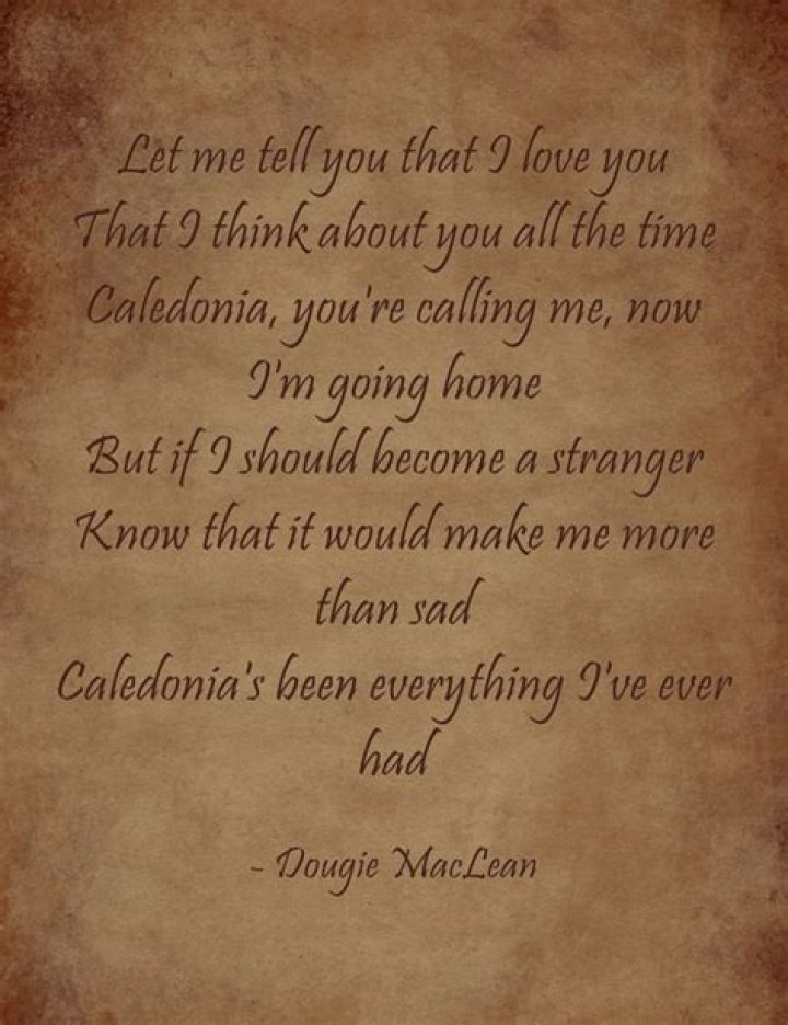 Caledonia dougie maclean lyrics