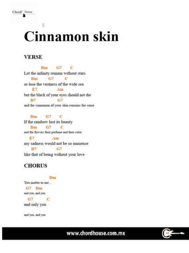 Cinnamon skin lyrics