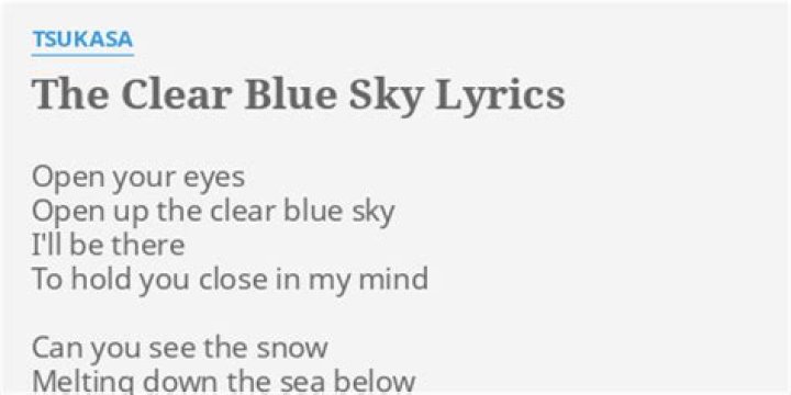 Clear sky lyrics