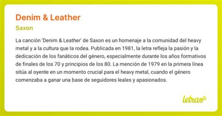 Denim and leather lyrics