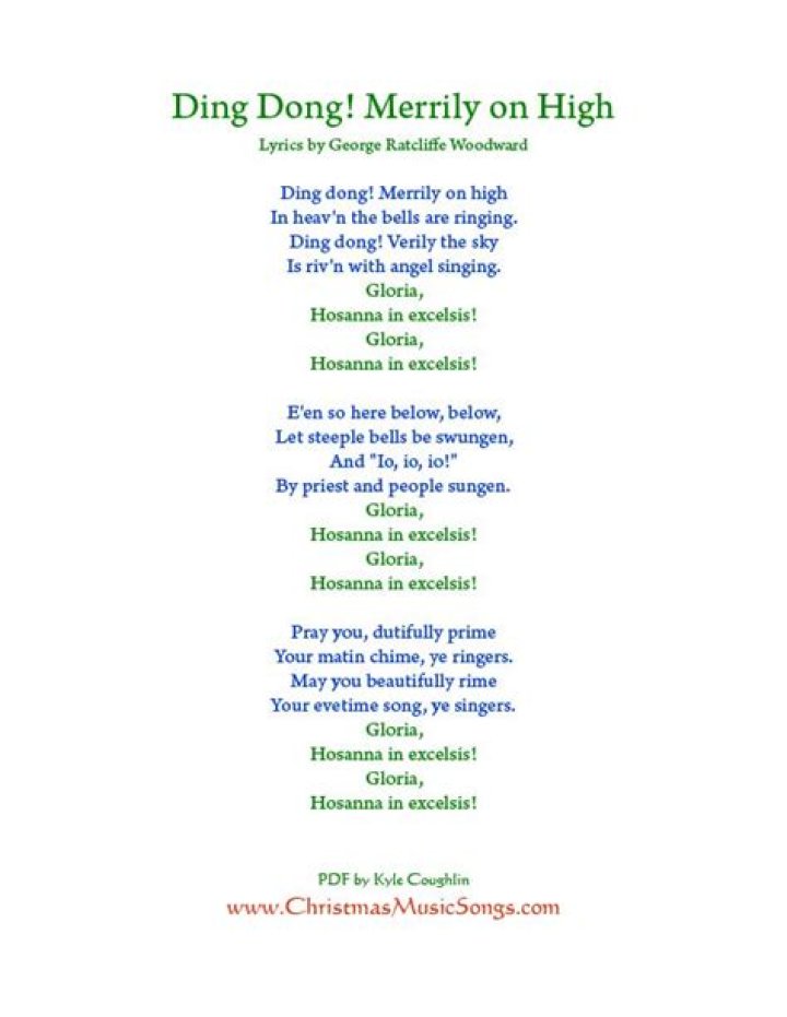 Ding dong merrily ... lyrics