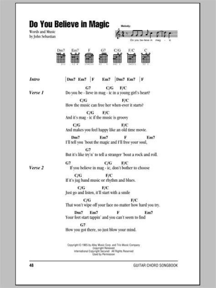 Do you believe in magic lyrics
