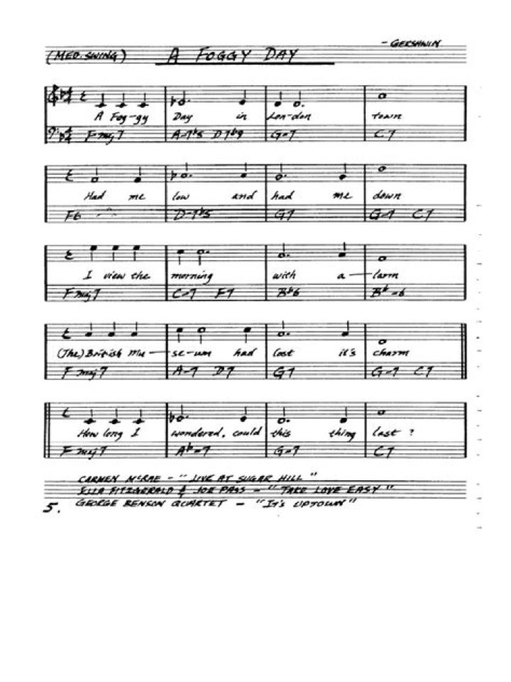 Foggy day lyrics