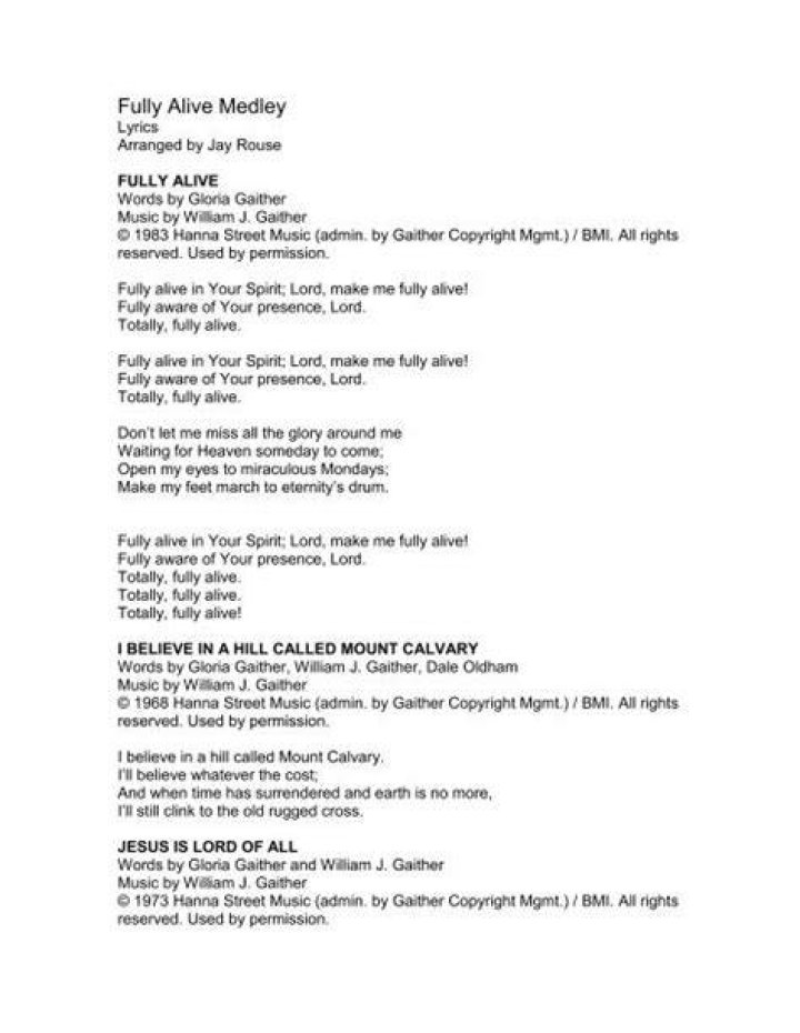 Fully alive lyrics