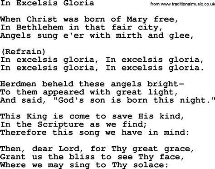Gloria in excelsis de lyrics