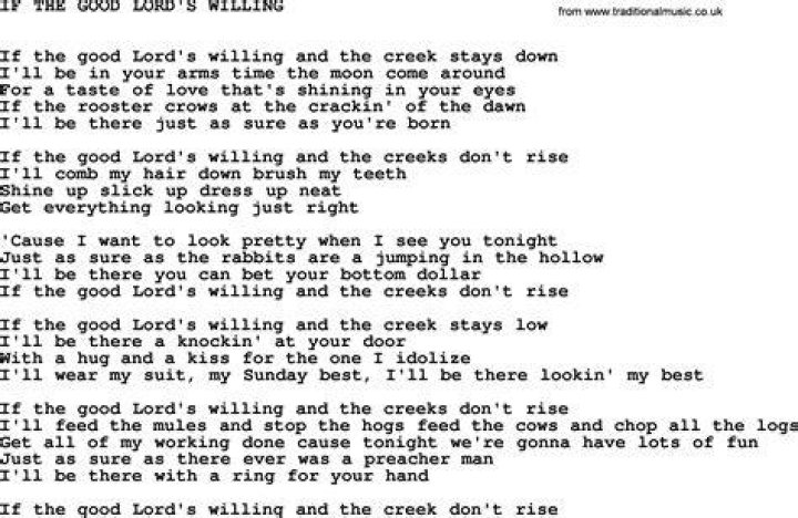 Good lord willing lyrics