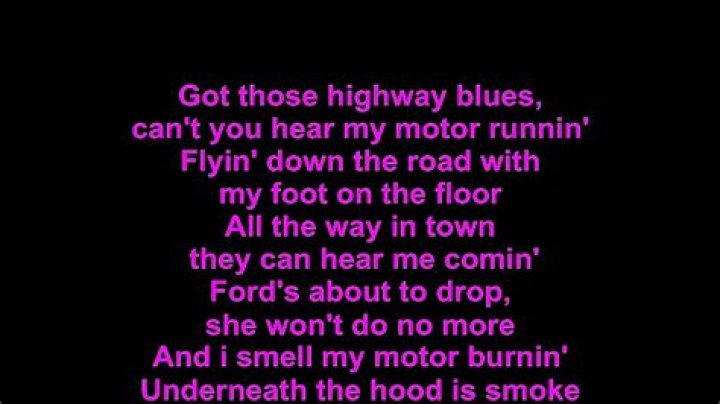 Heading down the highway lyrics