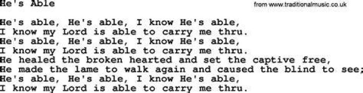 Hes able lyrics