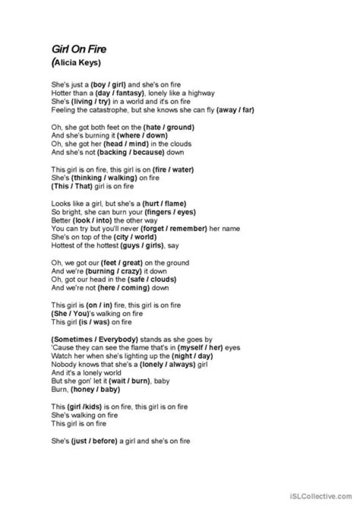 Hirl on fire lyrics