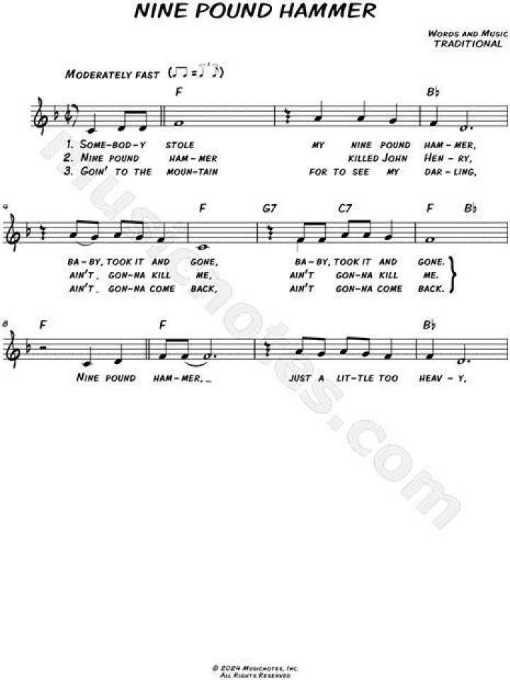 Huckleberry nine pound hammer lyrics