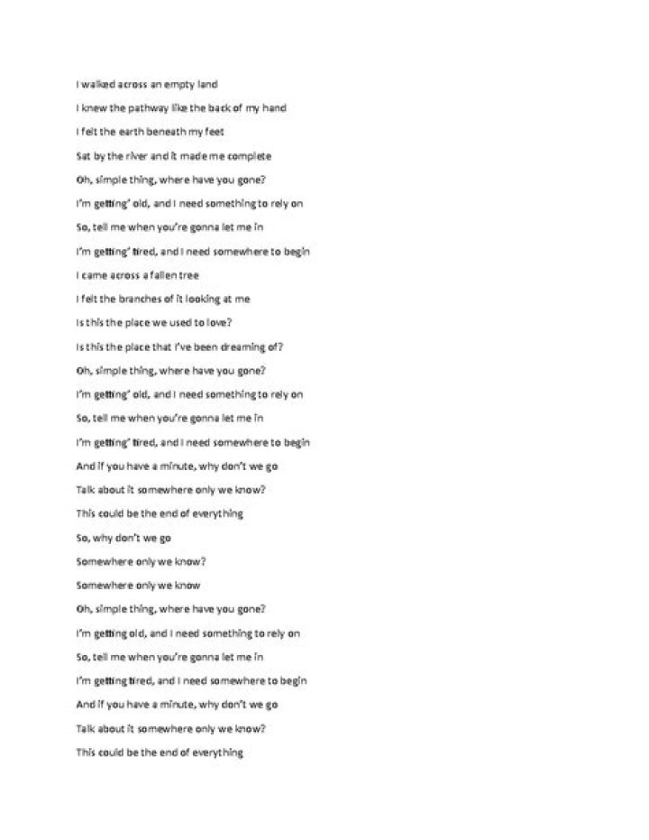 I walked across an empty land lyrics