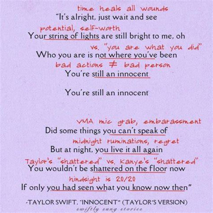 I wanna know whose innocent lyrics