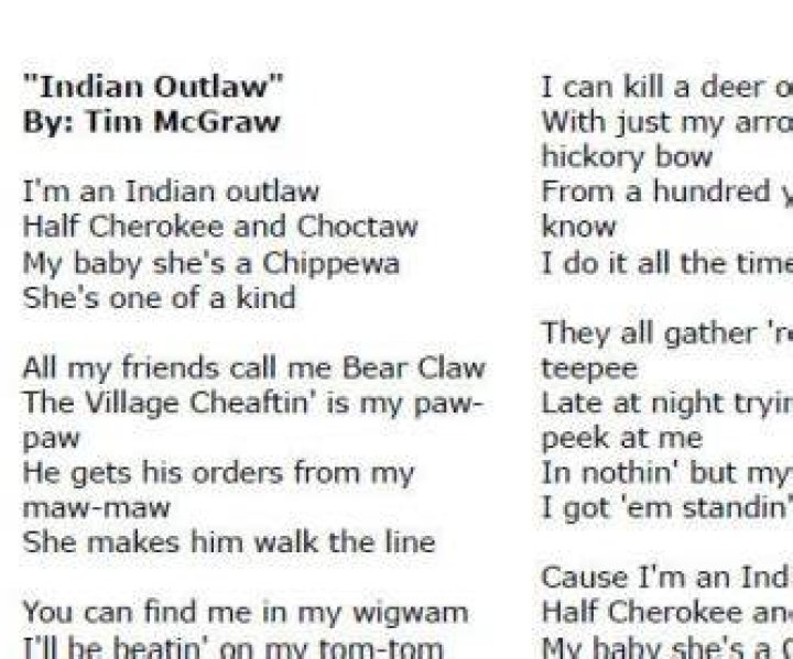 Indian outlaw lyrics