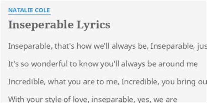 Inseperable lyrics