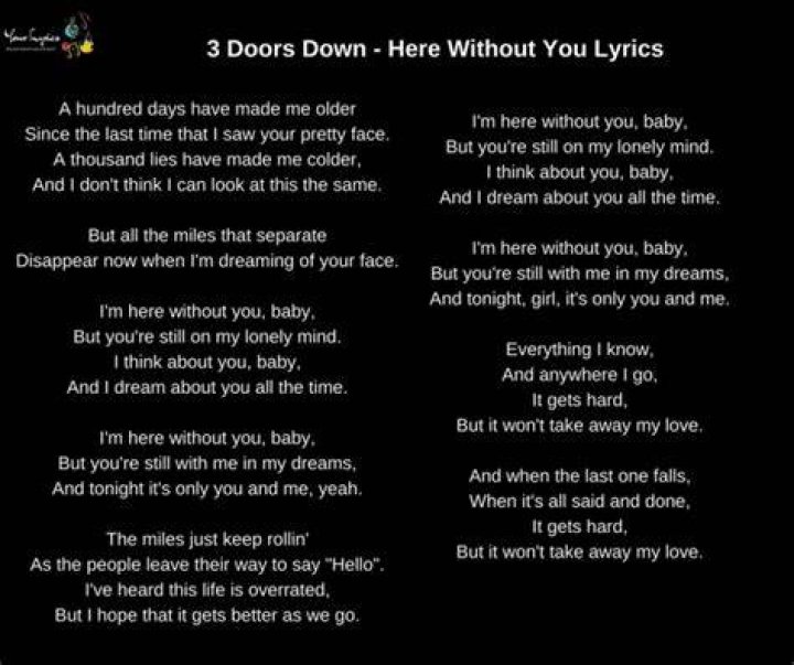 It will never be the same without you baby lyrics