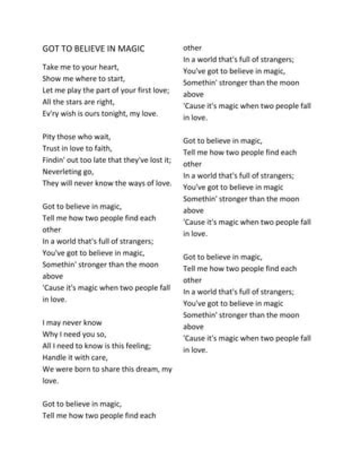 Ive got magic lyrics lyrics