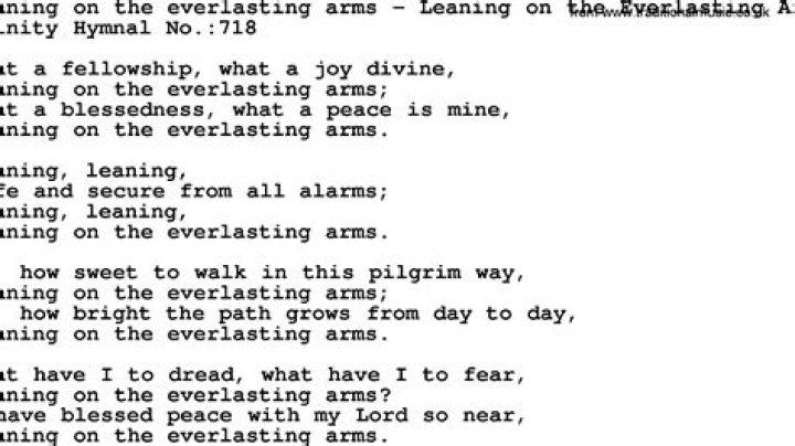 Leaning on the evalersting arm lyrics