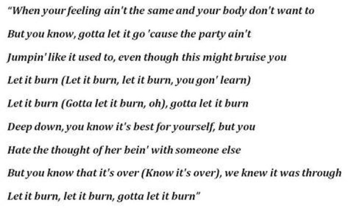 Let it Burn Lyrics Meaning