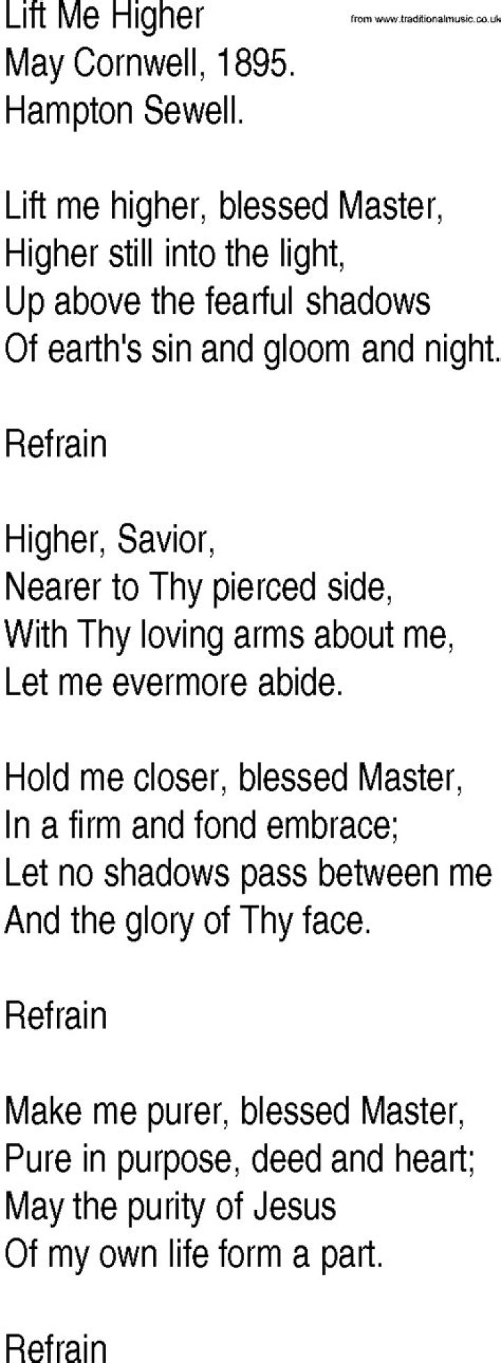 Lift me higher lyrics