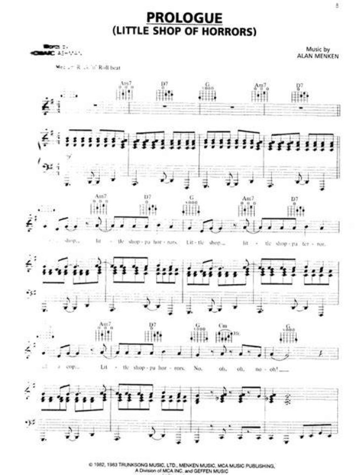 Little shop of horrors (prologue) ... lyrics