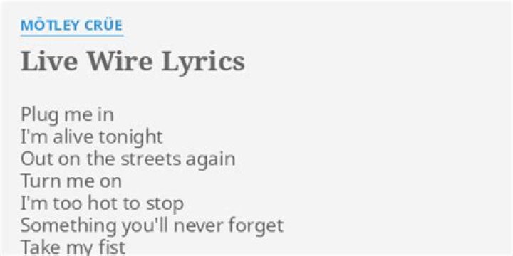 Live wire lyrics