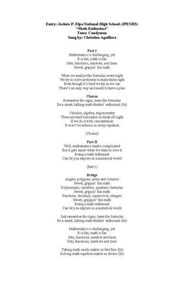Math jingle otso otso lyrics