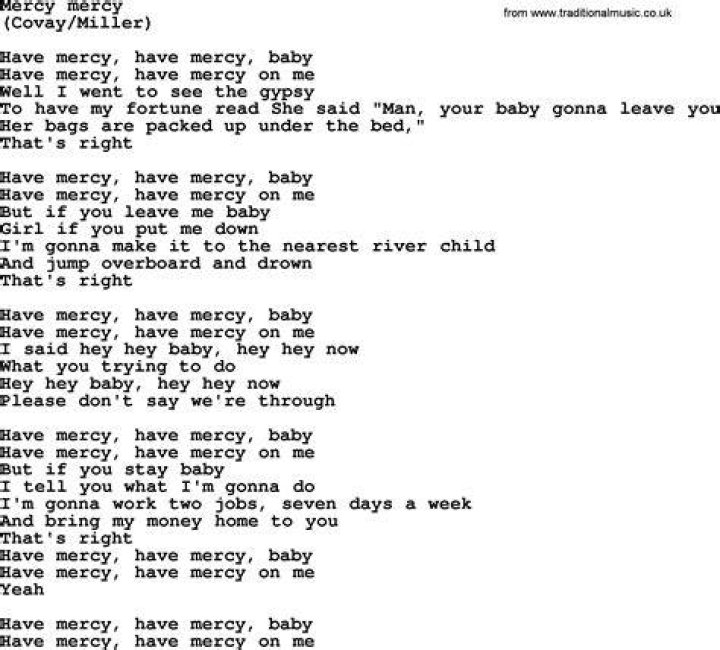 Mercy mercy me lyrics