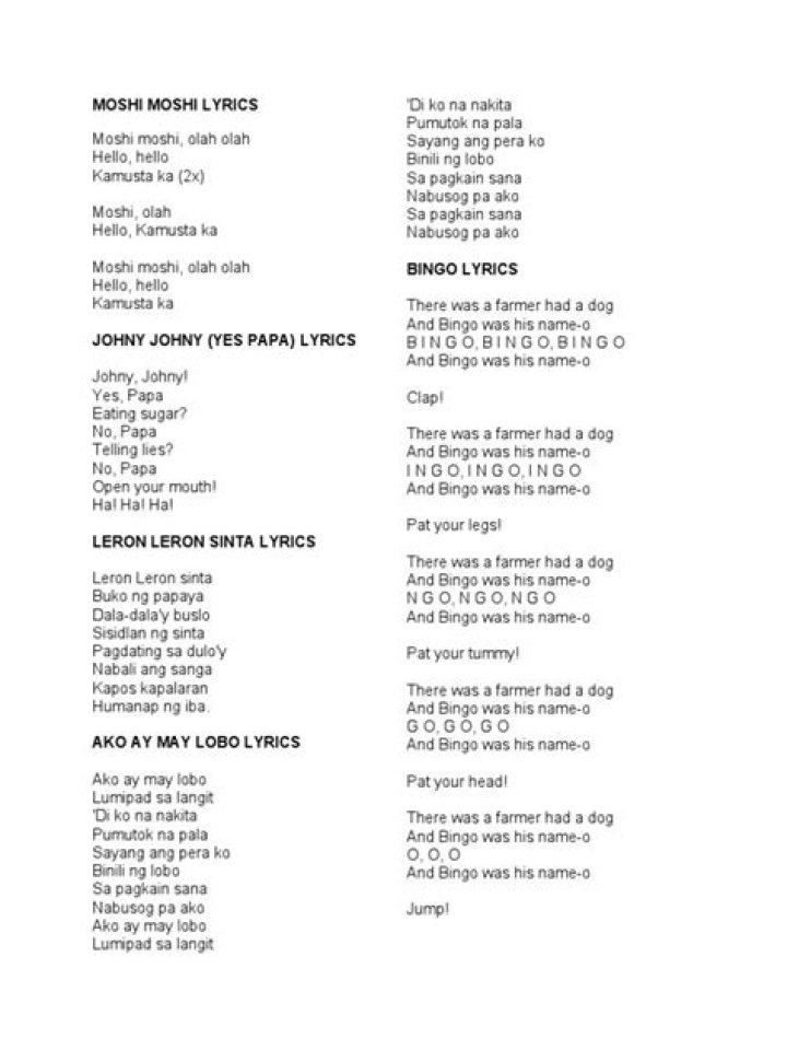 Moshi moshi yung rare lyrics