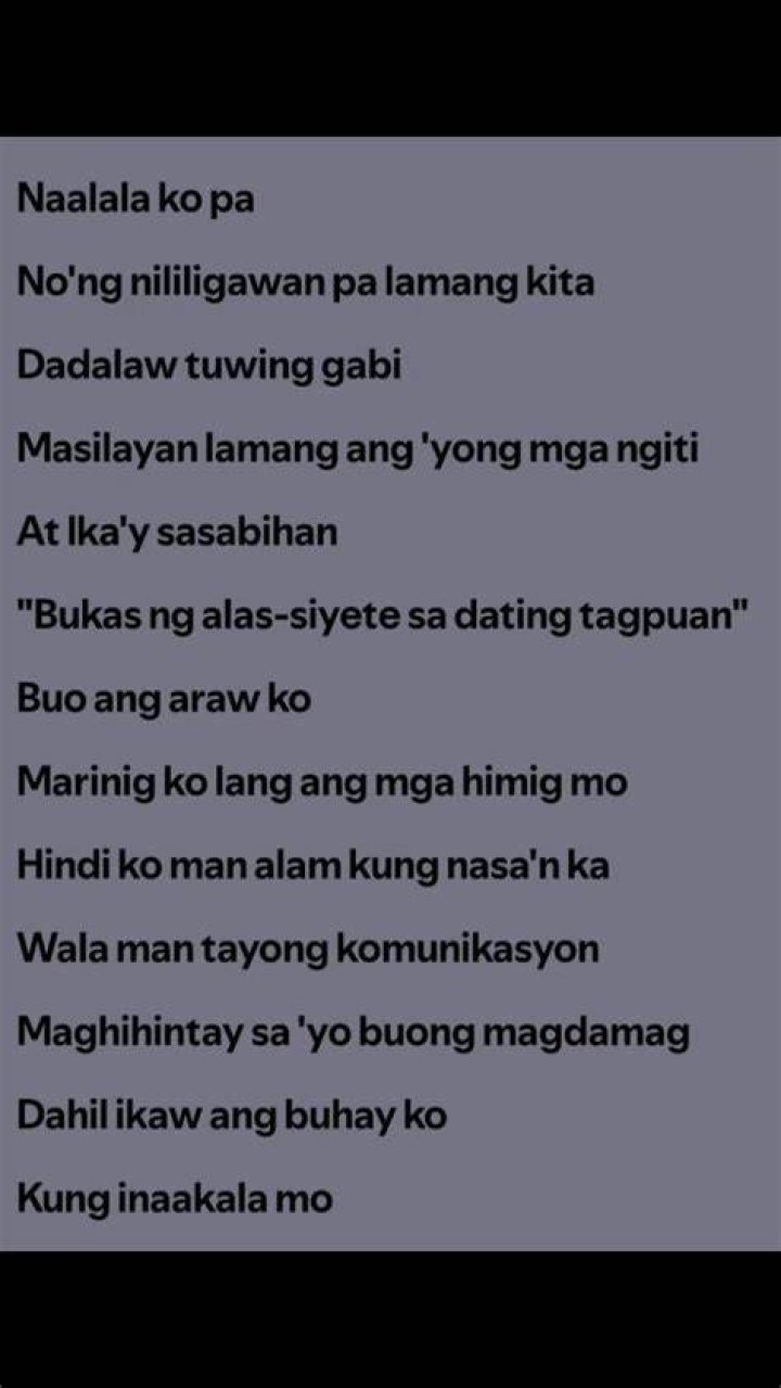 Naalala ko by hambog lyrics