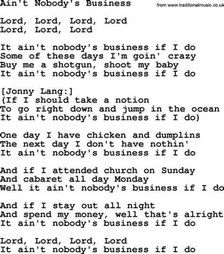 Nobody business lyrics