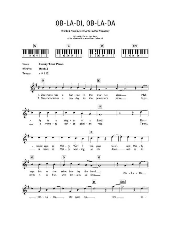Ob la di, ob la da lyrics