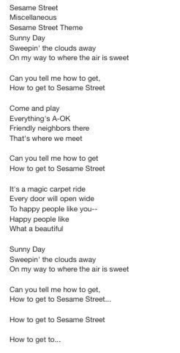 Sesame street theme lyrics