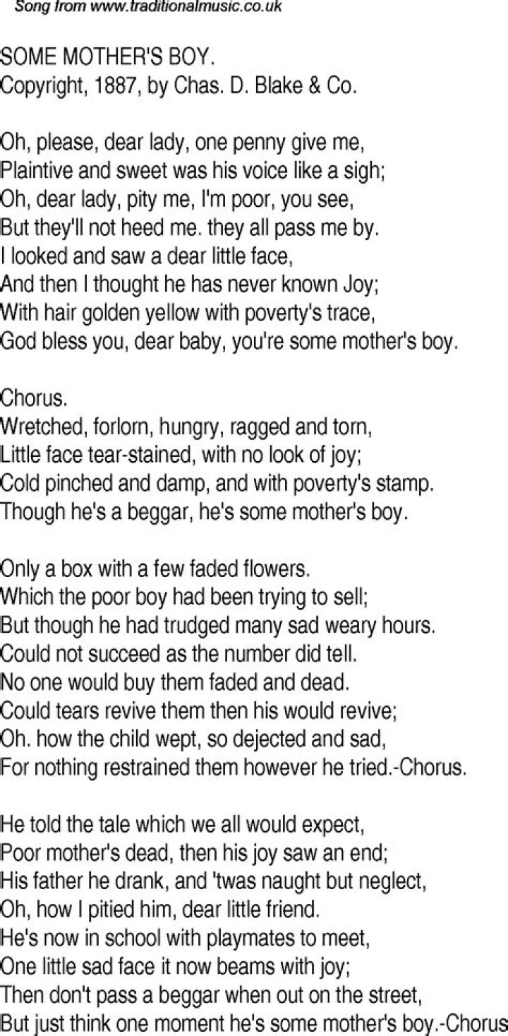 Some mothers lyrics