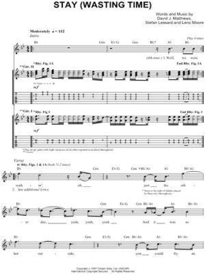 Stay (wasting time) lyrics