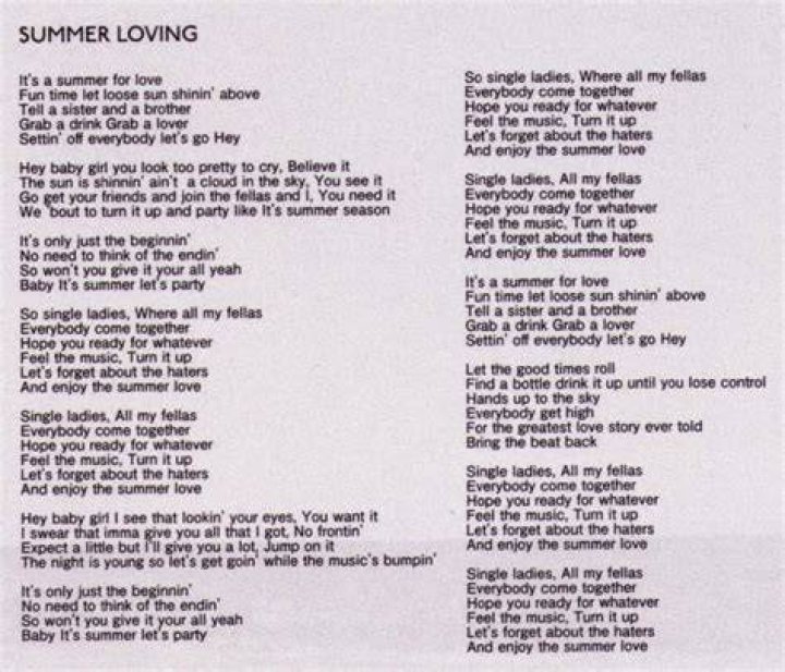 Summer loving lyrics