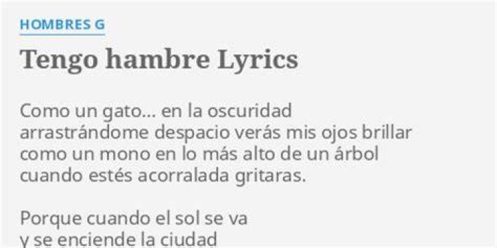 Tengo hambre lyrics