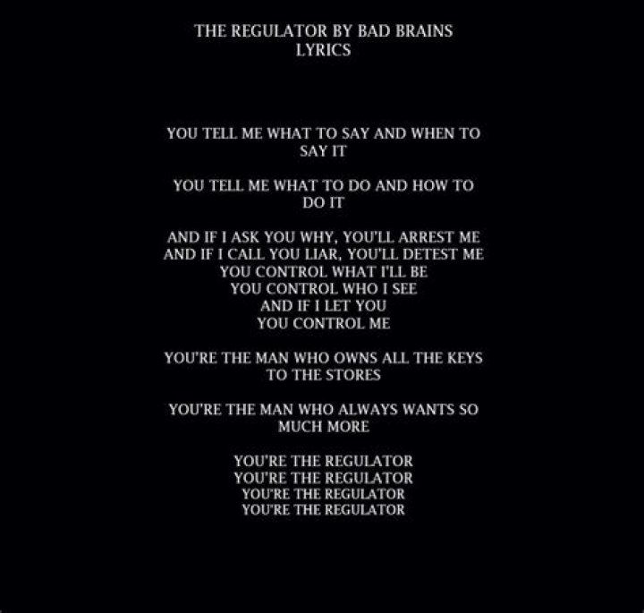 The regulator lyrics