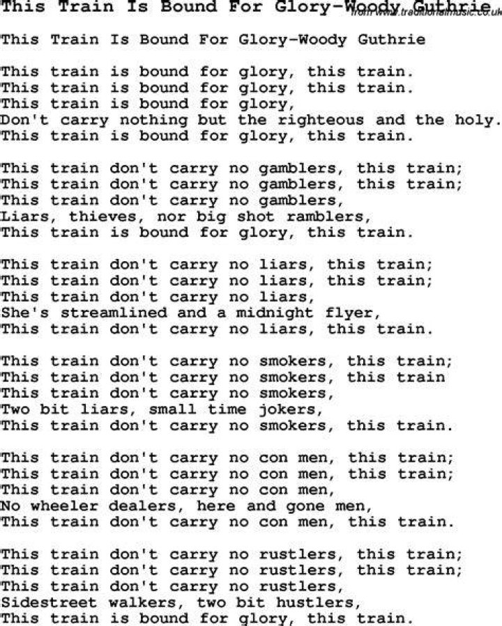 This train is bound for glory lyrics