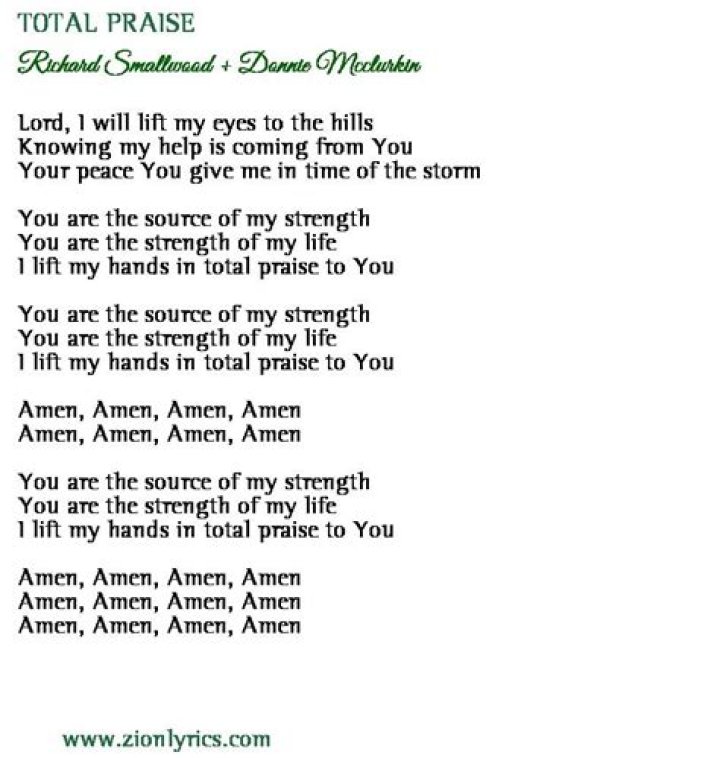 Total praise lyrics lyrics