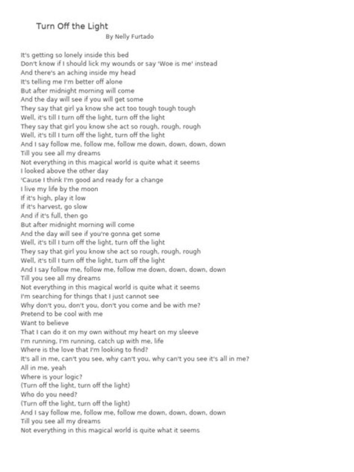 Turn off the television lyrics