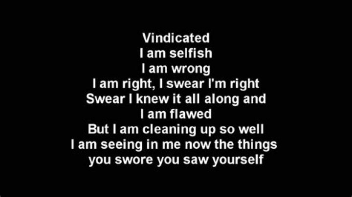 Vindicated dashboard lyrics
