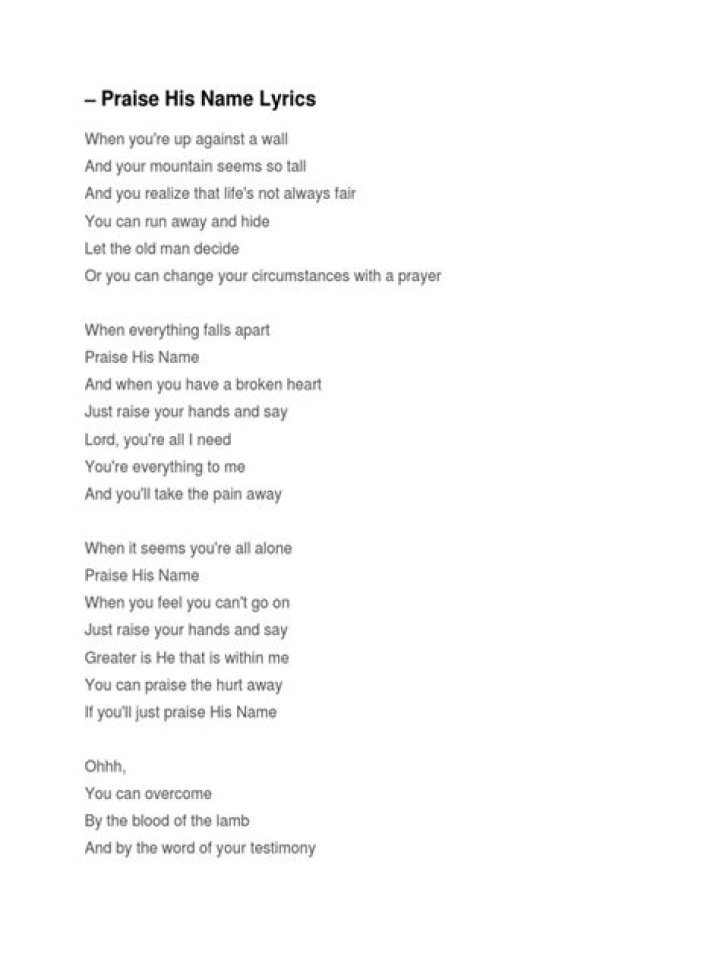 We’re going praise his name lyrics