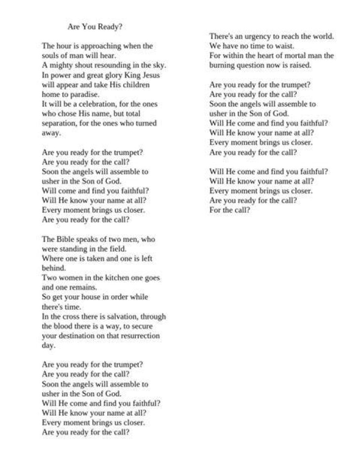 We ready you ready lyrics
