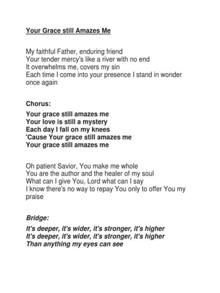Your grace still amazes me lyrics